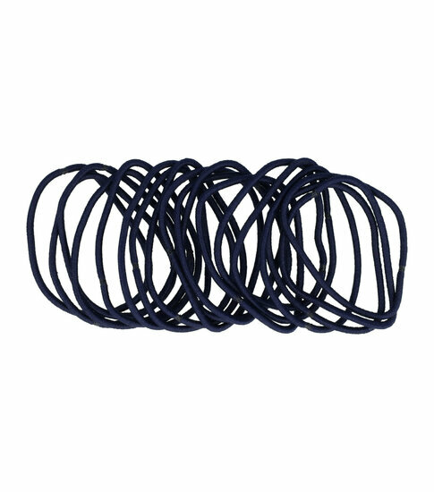 2110585800 Haarelastieken basic - Dun zonder metaal - Blauw - Set van 18