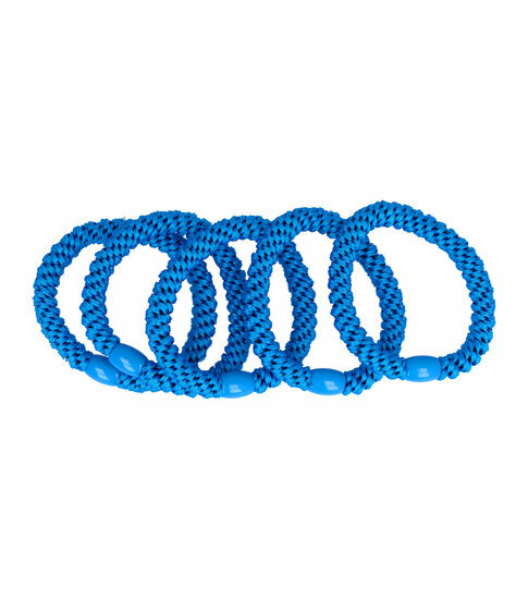 2110586034 Haarelastieken basic - Hair Tie - Blauw - Set van 5