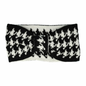 Haarband Knoop 11cm – Ruitprint – Gebreide Stof – Zwart Wit