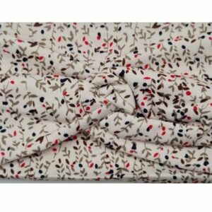 Haarband Twist 9cm – Bladerenprint – Jersey Stof – Multicolor Creme
