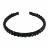 2110587111 Haarband Diadeem 1,3cm – Facetkralen & Streeppatroon – Zwart