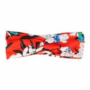 Haarband Twist 8cm – Bloemenprint –Jersey Stof – Rood