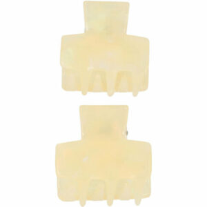 Haarspeld Haarklemmen 3cm – Marmer Print Perelmoer – Geel – Set van 2