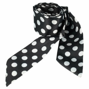 Haarband haarsjaaltje - Stippen patroon 180cm - Wit zwart