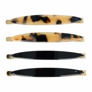 Haarspeld schuifspeldjes - Marmer 6cm - Zwart bruin - Set van 4