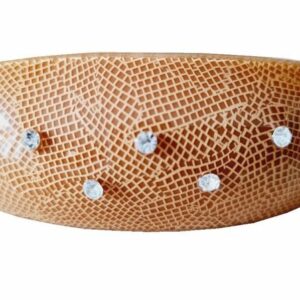 2110592541 Haarspeld Patentspeld Ovaal 9cm – Fantasie Print en Strass Steentjes - Beige/Bruin