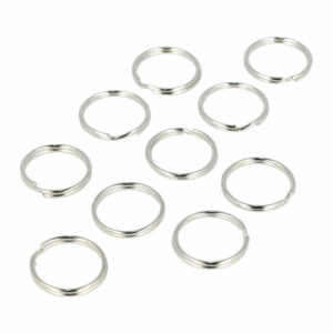 2110592553 DIY Sleutelringen 2 cm – metalen sleutelhangers – zilver – set van 10