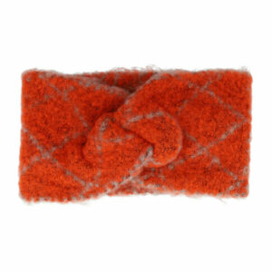Haarband Twist 11cm – Soft Lijnenprint – Gebreide Stof – Oranje
