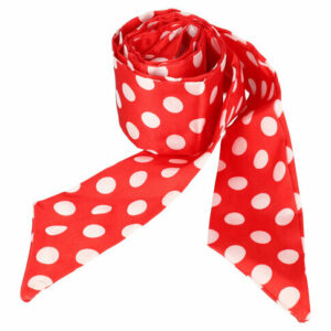 Haarband haarsjaaltje - Stippen patroon 180cm - Wit rood