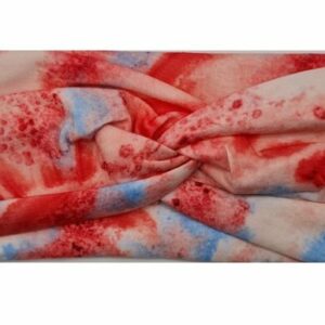 Haarband Twist 9cm – Tie-Dye Print – Jersey Stof – Roze Rood Blauw