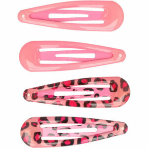 Haarspeld Klikklak 5 cm - Panterprint Epoxy - Roze - Set van 4