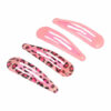 2110592724 Haarspeld Klikklak 5 cm - Panterprint Epoxy - Roze - Set van 4