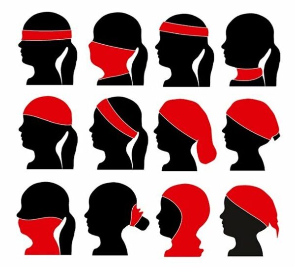 2110592847 Haarband multifunctioneel - Streep bloem 45x25cm - Roze blauw