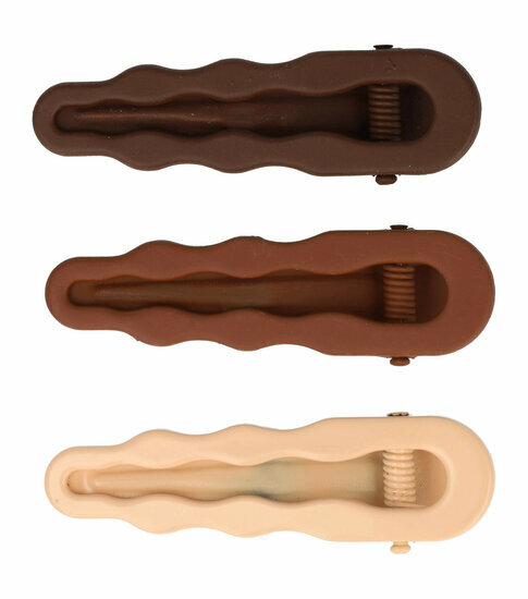 2110595367 Haarspeld Duckklemmen 6cm – Open Wavevorm – Metaal – Bruin – Set van 3