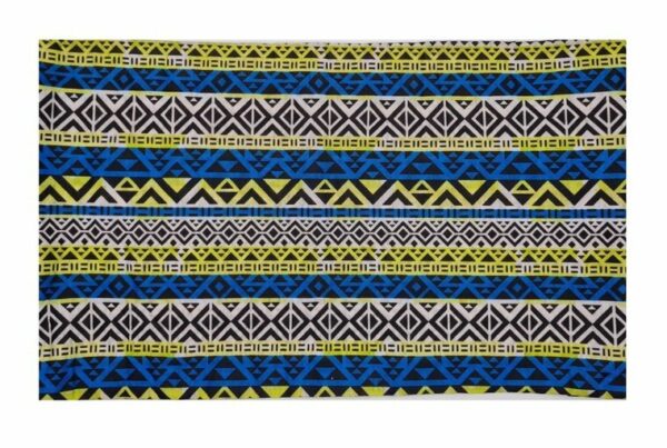2110595814 Haarband multifunctioneel - Ibiza patroon 45x25cm - Blauw wit geel