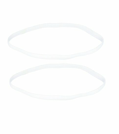 2110595871 Haarband sport - Elastiek anti-slip 1cm - Wit - Set van 2