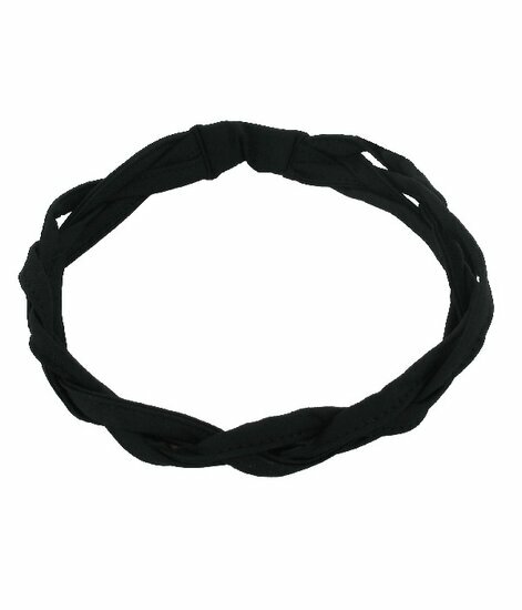 2110595895 Haarband sport - Gevlochten elastiek 3cm - Zwart