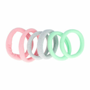Haarelastieken basic - Endless glitter 4cm - Roze zilver groen - Set van 6