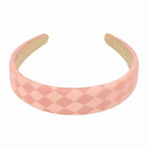 Haarband Diadeem 3cm – Dik Gevuld – Ruitprint Stof – Roze