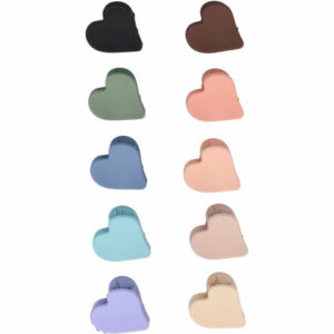 Haarspeld Haarklemmen 2,5cm – Klein Hartvorm – Blauw Groen Bruin Roze Beige Paars Zwart – Set van 10