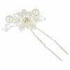 2110598067 Haarspeld haarpin - Bloem parels facet kralen - Wit