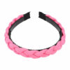 2110598181 Haarband Diadeem 2,5cm – Gevlochten Kreukel Stof & Kunststof – Fuchsia Roze