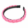 2110598184 Haarband Diadeem 2,5cm – Gevlochten Kreukel Stof & Kunststof – Fuchsia Roze