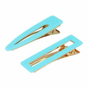 Haarspeld Duckklemmen 6cm – Open Vorm – Aqua Blauw – Set van 2