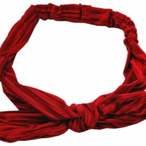 Haarband Knoop 6cm – Strikje met IJzerdraad – Velvet Ribstof – Rood