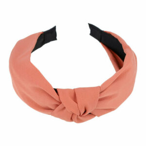 Haarband Diadeem 3cm – Knoop Effen Kleur – Gladde Stof – Roze Bruin