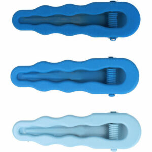 Haarspeld Duckklemmen 6cm – Open Wavevorm – Metaal – Blauw – Set van 3