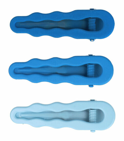 2110601046 Haarspeld Duckklemmen 6cm – Open Wavevorm – Metaal – Blauw – Set van 3