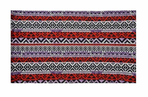 2110601073 Haarband multifunctioneel - Ibiza patroon 45x25cm - Rood wit zwart