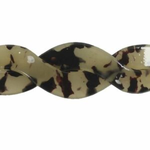 Haarspeld Patentspeld Gevlochten 8cm – Marmer Patroon – Zwart/Beige
