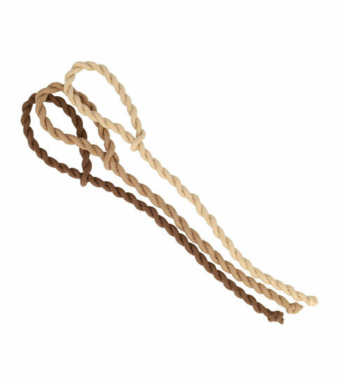 2110601118 Haarelastieken basic - Hair Tie koord - Bruin beige - Set van 3