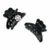 2110601139 Haarspeld Haarklemmen 3cm – Halfrond met Steentjes – Zwart – Set van 2