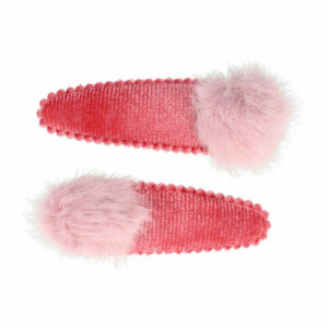 Haarspeld Klikklak 5 cm - Pompom Velvet - Roze - Set van 2