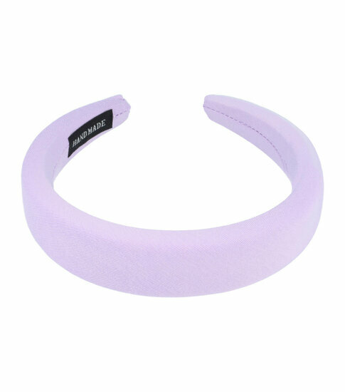2110601238 Haarband Diadeem 3cm – Dik Gevuld – Effen Kleur Stof – Handmade – Lila Paars