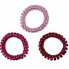 Haarelastieken Invisibobble - Metallic telefoondraad - Rood roze – Set van 3