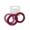 Haarelastieken Invisibobble - Metallic telefoondraad - Rood roze – Set van 3