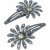 2110605117 Haarspeld Klikklak 7 cm - Bloem Metaal - Grijs - Set van 2