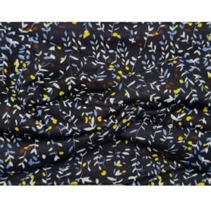 Haarband Twist 9cm – Bladerenprint – Jersey Stof – Multicolor Zwart