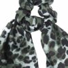 2110605336 Haarelastiek Scrunchie – Panterprint – 25cm Linten – Gladde Stof – Groen Bruin Zwart