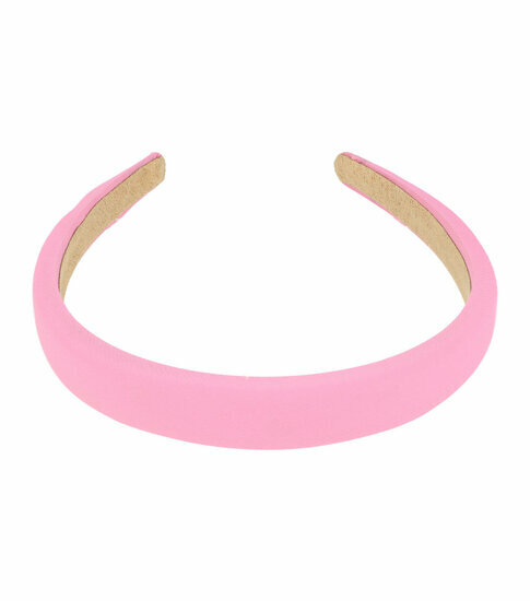 2110605357 Haarband Diadeem 2cm – Zacht Gevuld – Effen Kleur Stof – Roze