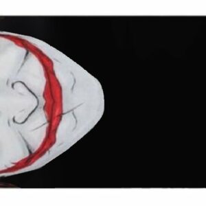 Haarband multifunctioneel - Joker faces 45x25cm - Zwart wit rood