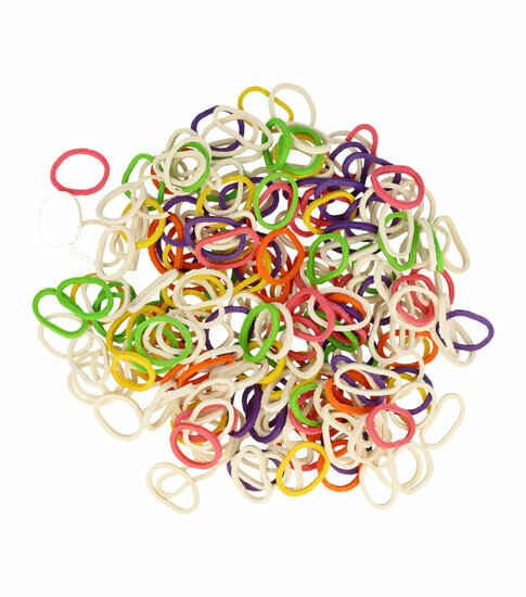 2110605516 Haarelastiekjes mini - Multicolor 2cm - Wit groen oranje roze paars - Set van 250