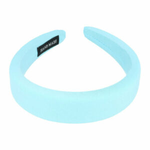 Haarband Diadeem 3cm – Dik Gevuld – Effen Kleur Stof – Handmade – Blauw