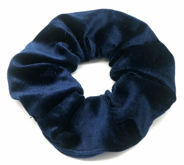 2110605597 Haarelastiek Scrunchie – Basic – Velvet Stof – Donkerblauw