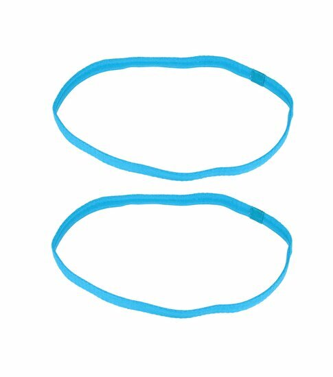 2110610499 Haarband sport - Elastiek anti-slip 1cm - Blauw - Set van 2