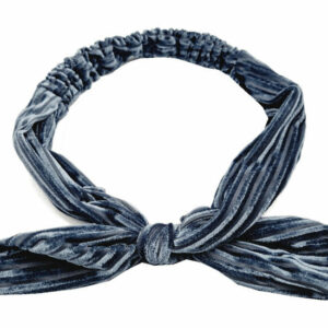 Haarband Knoop 6cm – Strikje met IJzerdraad – Velvet Ribstof – Grijs